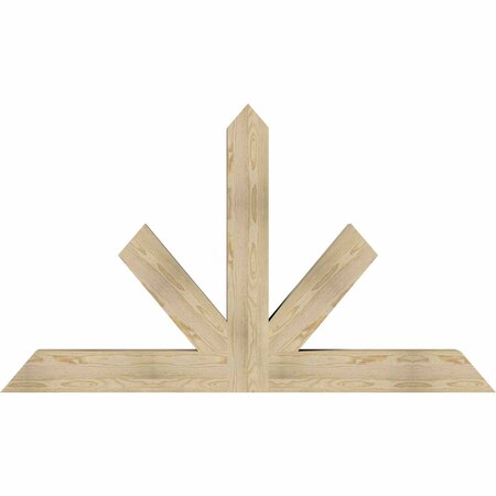 Ekena Millwork Saratoga Rough Sawn Timber Gable Bracket, Douglas Fir, 72"W x 42"H x 6"D x 6"F, 14/12 Pitch GBW072X42X0606SAR00RDF
